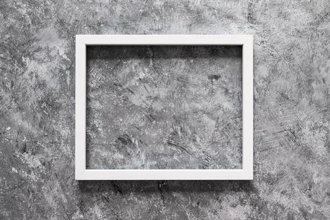 White rectangular picture frame mock-up with copy space for yout text or im.. Stock Photos