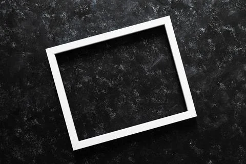 White rectangular picture frame mock-up with copy space for yout text or im.. Stock Photos