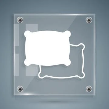 White Rectangular pillow icon isolated on grey background. Cushion sign. Square Stock Illustration