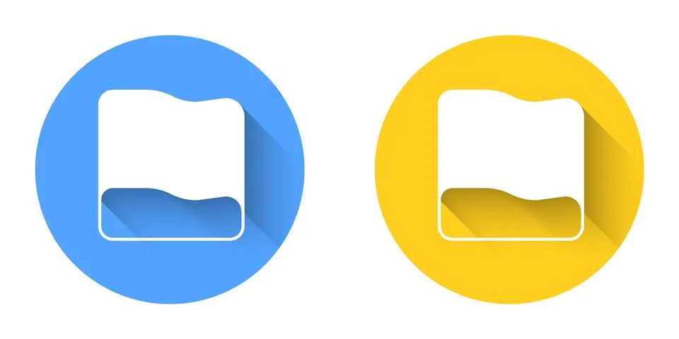 White Rectangular pillow icon isolated with long shadow background. Cushion sign イラスト素材