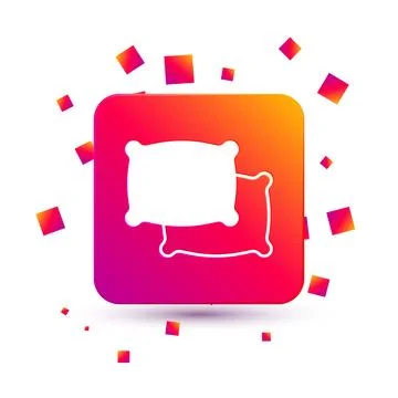 White Rectangular pillow icon isolated on white background. Cushion sign. Square Stock Illustration