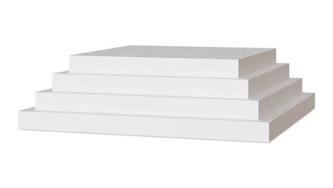 White rectangular podium isolated on white background. Elegant stage for product 库存插图