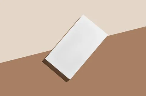 White rectangular podium or box with shadow on diagonally divided yellow br.. 스톡 사진