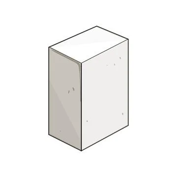 White rectangular prism box blank template Stock Illustration