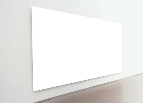 White rectangular surface attached to a wall of light gray Stock Photos