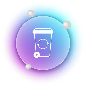 White Recycle bin with recycle symbol icon isolated on white background. Tr.. Stock Illustration