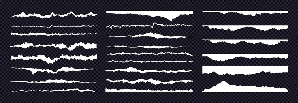 White recycled sheet texture featuring jagged torn paper rip edge effect. Vector Stock Illustration