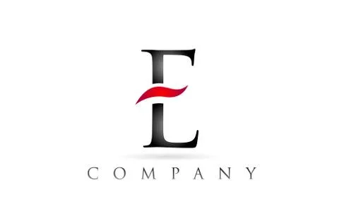 White red alphabet letter E logo company icon design Stock Illustration