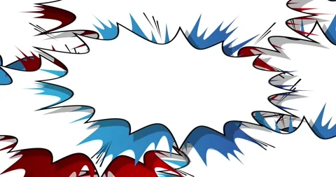 White with red and blue explosion bubble Stock Footage 167393217