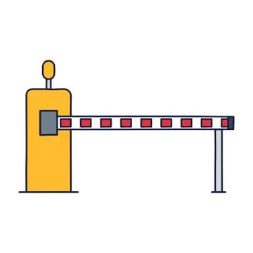 White-red barrier gate vector stock icon. Organization and closing of the ent Ilustración de archivo