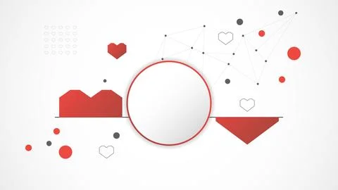 White red circle technology heart background abstract. Stock Illustration