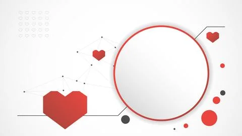 White red circle technology heart background abstract. Stock Illustration