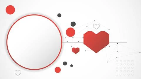White red circle technology heart background abstract. Stock Illustration