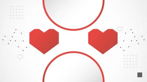 White red circle technology heart background abstract. Stock Illustration