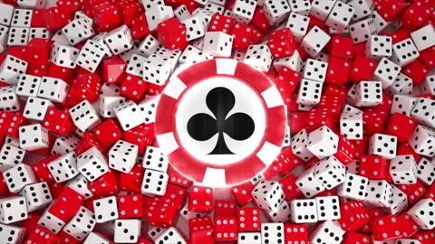 White Red Dices Falling Stock Footage 231284770