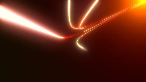 White red energy random light lines with glowing traces flying in dark space Stock Footage 117796649