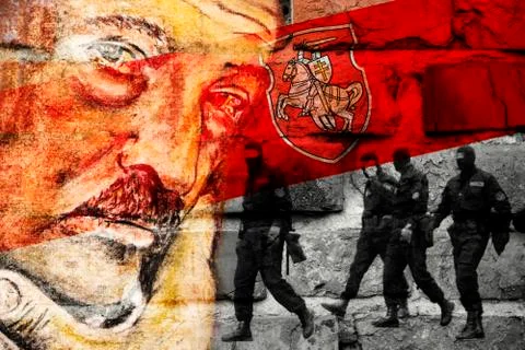 White-red flag of Belarus Stock Illustration