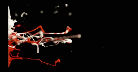 White &amp; red paint in motion in 4K Stock-Footage 59918922