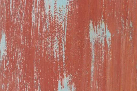 White on Red Painted Wall Texture. Brush Strokes. Stock Photos
