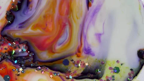 White Red Purple Macro Ink floating in Slow Motion Stock-Footage 220683114