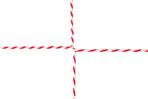 White Red Rope, Postal Envelope Cord, Wrapped Twine Ribbon, White Isolated Stock Photos