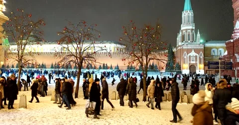White Red square, new year's celebrations Vidéo 67395536