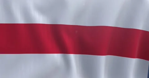 White-red-white flag. Historical flag of Belarus, which became a symbol of Stock Footage 137643503