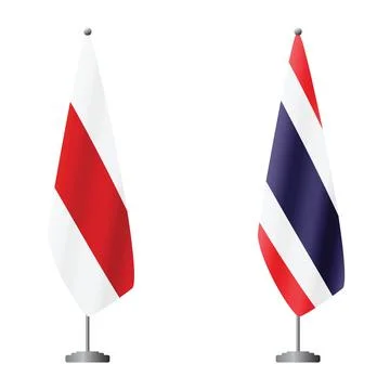White-red-white flag historical symbol of Belarus and Thailand flags on Stock Illustration