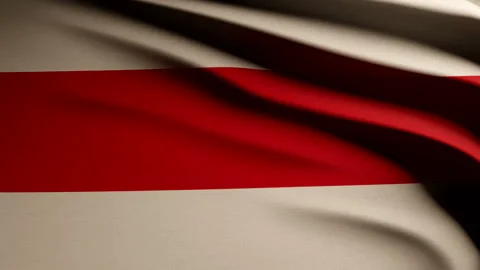White Red White shaped Belarus national flag in slow motion Stock Footage 246699435