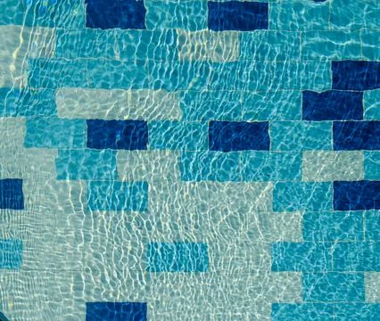 White reflections in motion on the water the pool. 2 Stock Photos