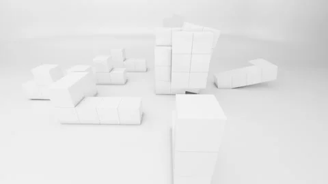 White reflective cubes assembly Stock Footage 232050170