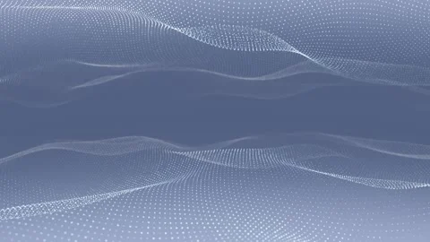 White reflective particle landscape. Abstract dotted wave surface mirrored Stock Footage 339510778