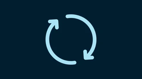 White Refresh icon isolated on blue background. Reload symbol. Rotation arrows Stock Footage 230005727