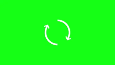 White Refresh Reload Arrows on Green Screen Background Stock Footage 341375490