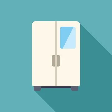 White refrigerator with freezer compartment displaying food items inside, t.. Stock Illustration