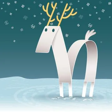 White reindeer Ilustración de archivo