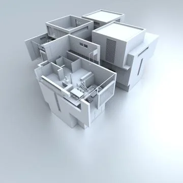 White residential structure Illustrazione stock