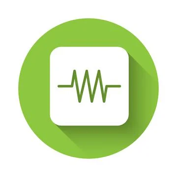 White Resistor in electronic circuit icon isolated with long shadow background Stock Illustration