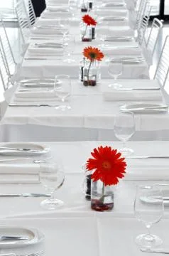 A white restaurant Stock-Fotos