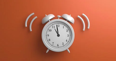 White retro alarm clock, Idea concept Stock Footage 139198266