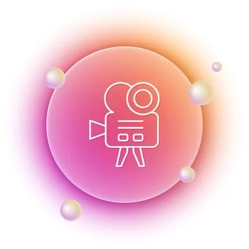 White Retro cinema camera icon isolated on white background. Video camera. .. Stock Illustration
