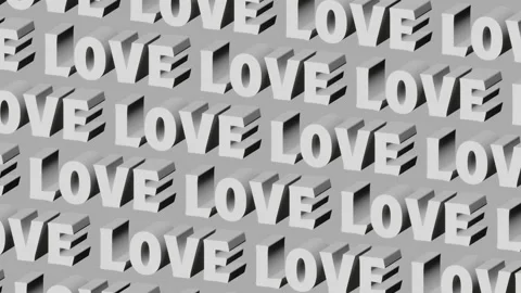 White Retro Moving LOVE Text Poster. Perfect for Valentine's day. Stock Footage 230127445