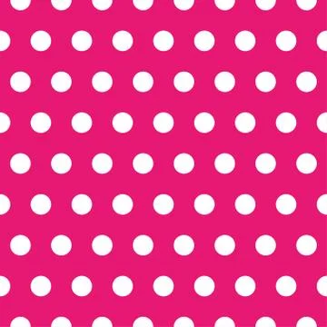 White retro Polka dot pattern on pink background Illustrazione stock