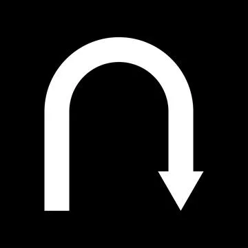 White return back arrow icon. Stock Illustration