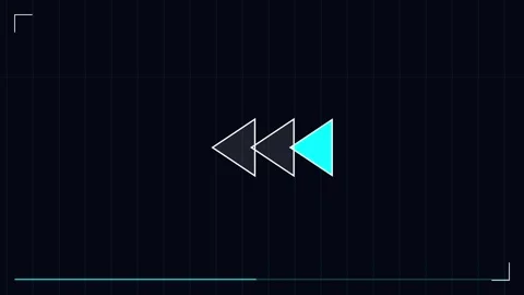 White Rewind Media Icon on Black Background Video stock 345214861