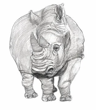 White rhino Illustrazione stock