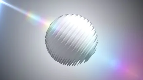 White ribbed ball rotating in space seamless loop background animation new Stock Footage 103413258