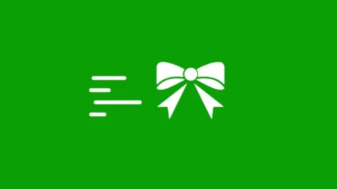 White ribbon bow with motion lines on green background, animation clip. Stock-Footage 347377614