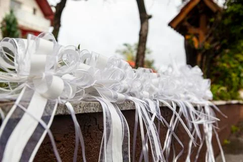 White ribbons Stock Photos