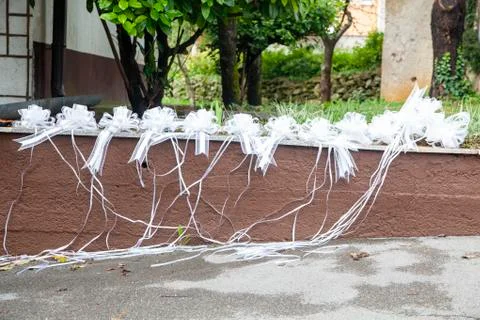 White ribbons Stock Photos